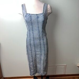 Intempo Denim Bodycon Dress Size Small Women’s Blue Jean Midi - Y2K